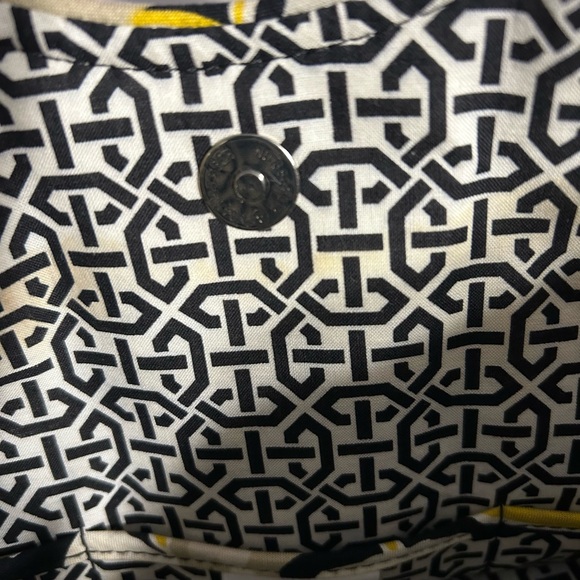 VERA BRADLEY Two way Tote Bag retired Dogwood Yellow‎ Black Handle & Strap - Picture 7 of 11
